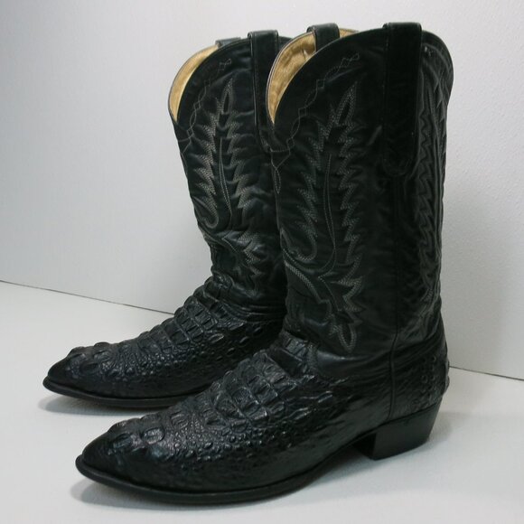 Dan Post Other - Dan Post Genuine Caiman Black Leather Cowboy Western Boots Shoes Footwear 12 D